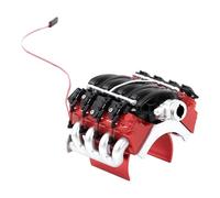 JWQFBC RC Vehicle V8 Engine Cover Simulated Engine Cover with Built-in Radiator Fan Dummy Engine with Realistic Details for Models Suitable