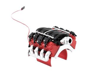 JWQFBC RC Vehicle V8 Engine Cover Simulated Engine Cover with Built-in Radiator Fan Dummy Engine with Realistic Details for Models Suitable