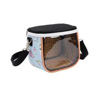 JWQFBC Small Bird Carrier Bag, Portable Pet Travel Carrier with Clear Window & Mesh Top, Waterproof Bag for Pet Birds, Orange Edge Simple Portable Bag Blue Bear