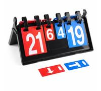 JWQFBC Table Tennis Manual Waterproof, PVC, Includes Timeout Card, Direction Card, Portable, Metal Construction, Score Keeper, For Athletes, Boxed 31-point Multi-functional Scoreboard (Red and Blue)