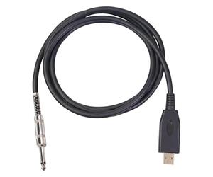 JWQFBC USB Guitar Cable to 635mm Recording Cable Adapter Accessories Portable Shielded Rugged for Professional Use Suitable for Connection O, 2m