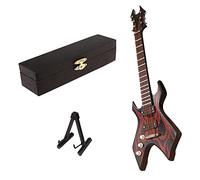 JWQFBC Wooden Electric Guitar Model 1/6 Dollhouse Living Room Home Decor, A
