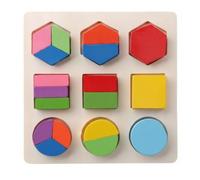 JWQFBC Wooden Shape Puzzle for Ages 4-6, Educational Color & Shape Recognition Learning Toy