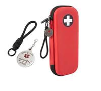 JWRHUH 3 Pcs Hard Shell EpiPen Case Set with Medical Alert Keyring and Paracord Lanyard Portable EVA Medical Bag Organizer for Insulin Pen Asthma Inhaler