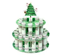 JWSCYSY Christmas Green Snowflakes Money Holder, Christmas Tree Ornament Cash Holder with 24 Holes Cake for Table Decor Xmas Money Gifts.