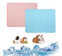 JWShang 2Pcs Small Animal Self Cooling Mats, Pet Washable Summer Pad Blanket, Breathable Ice Silk Cooling Mat Pad for Rabbits, Hamster, Guinea Pig, Chinchilla, Kitten