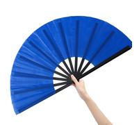 JWShang Boots on The Ground Hand Fan Large Colour Foldable Popping Fans, Clack Fans for Line Dancing, Portable Handheld Decorative Fan for Dance, Kung Fu, Wedding, Party (Blue, 1Pcs-13in)