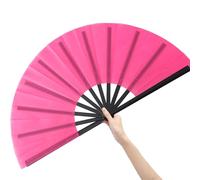 JWShang Boots on The Ground Hand Fan Large Colour Foldable Popping Fans, Clack Fans for Line Dancing, Portable Handheld Decorative Fan for Dance, Kung Fu, Wedding, Party (Pink, 1Pcs-13in)