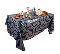 Jwssor Halloween Tablecloth,220x130cm Waterproof Bat Tablecloth for Halloween Party Decoration