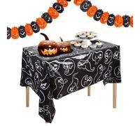 Jwssor Halloween Tablecloth - 220x130cm Waterproof Ghost Design for Party Decoration