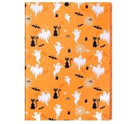 Jwssor Halloween Tissue Paper,20sheets Halloween Wrapping Paper,50x30cm Orange Ghost Cat Bat Spider Paper for Halloween DIY Crafts