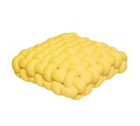 JWSYBD Knot Ball Pillow with Soft Velvet Short Plush Sensory Cushion Pillows Round Home Decoration Throw Knotted Handmade Cuddle Boucle Square for Sofa Bed Office Room Reading (Yellow,12 * 13 * 5in)