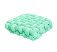 JWSYBD Knot Ball Pillow with Soft Velvet Short Plush Sensory Cushion Pillows Round Home Decoration Throw Knotted Handmade Cuddle Boucle Square for Sofa Bed Office Room Reading (Green,15 * 15 * 5in)