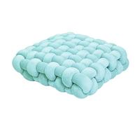 JWSYBD Knot Ball Pillow with Soft Velvet Short Plush Sensory Cushion Pillows Round Home Decoration Throw Knotted Handmade Cuddle Boucle Square for Sofa Bed Office Room Reading (Blue,15 * 15 * 5in)