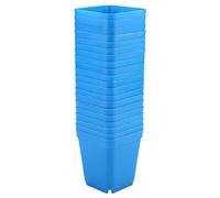 Jwthee 20 Pack Flower Pots,Nursery Pots Plastic Plant Pots 3.14×2.75in Succulent Planter Nursery Pots,Scrub square Pots Modern Succulent Plant Pots for Garden Balcony (Dark Blue)