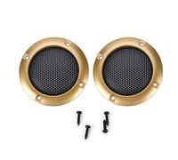 Jwthee 2inch Speaker Cover 2PCS Black Metal Mesh Grille Woofer Decorative Circle Protections Tweeter Speaker Grill Guard Protector Car Covers with Screws (Golden)