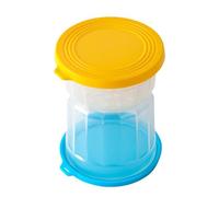 Jwthee 2PCS Pickle Jars with Strainer Flip, Airtight Pickle Container, Olive Hourglass Jars Leak Proof Juice Separator with Airtight Lid for Jalapeno Gherkin, 4.4x5.8in (Yellow Blue Mix)