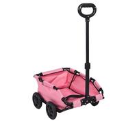 Jwthee 4 Wheel Pet Stroller, Pet Products Stroller Multifunctional Folding Pullable Pet Cart Portable Foldable Travel Jogger for Small Medium Dogs Cats Outdoor Camping Travel (Pink)