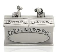 Jwthee Baby Keepsake Box, First Haircut Keepsake Holder Baby’s First Curl and First Tooth Keepsake Box Collection Silver Tooth Holder for Girls, Boys