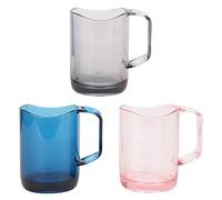Jwthee Bathroom Tumbler,3Pcs Bathroom Tumbler Cup with Handle Toothbrush Holder Unbreakable Mouthwash Cup Makeup Brush Holder,Toothbrush Holder Bathroom Supply