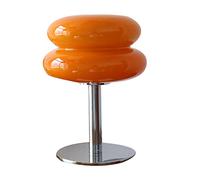 Jwthee Bedroom Mushroom Lamp,Egg Tart Table Lamp Mid Centurys Modern Lamp for Nightstand,Energy Efficient Dimmable Retro Egg Tart Bedside Small Lamps for Dormitory (Orange)