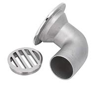 Jwthee Boat Thru Hull Deck Drain Scupper, 316 Stainless Steel Heavy Duty Marine Grade Floor Deck Drainage Cover Marine Deck Drain 90 Degree Floor Drain Scuppers for Fishing Boat Yacht