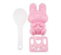 Jwthee Cartoon Bunny Rice Ball Mold, Rice Ball Maker Cute Onigiri DIY Rice Ball Mold 3 Pack Onigiri Mlod Set Sushi Maker Tool for Home Party(Pink)