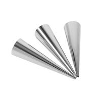 Jwthee Cream Horn Tubes 6pcs Baking Cones Stainless Steel Roll Horn Forms Conical Danish Pastry Croissant Cones Moulds, Baking Cones Cream Horn Forms, Cannoli Form Roll (Large Croissant)