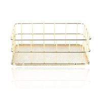 Jwthee Gold Desktop Metal Storage Basket, Small Wire Baskets for Organizing Gold Storage Bins Wire Cabinet Organizer for Kitchen Cabinets, Bathroom, Countertop 17 X 12 X 6cm / 6.7 X 4.7 X 2.4in