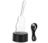 Jwthee Guitar Night Light, 3D LED Optical Illusion Lamp 7 Color Changing Illusion Table Lamp Musical Lights for Home Office Party