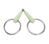 Jwthee Horse Bits, Horse Snaffle Bit,Double Jointed Loose Ring w/Roller Mouth Bit, Stainless Steel Mouth Oval Link Loose Ring, Rubber Wrapped Horses Mouths Bit for Racing