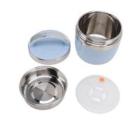 Jwthee Insulated Lunch Container, 1.5L Insulated Food Jar Stainless Steel Vacuum Lunch Box Wide Mouth Hot Food Jar Portable 2 Tier Stackable Food Container for Kids Adult (Blue)