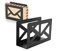 Jwthee Metal Desktop Mail Holder,Small Desktop Mail Organizer Countertop for Desk Multifunctional Modern Letter Organizer with Cutout Envelope Design for Home Office School Bill Filling