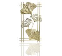 Jwthee Metal Leaf Wall Decor, Gold Wall Decor Modern Wall Art Decor Golden Leaf Wall Hanging Decor with Frame Wall Sculptures for Living Room