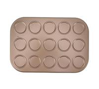 Jwthee Muffin Top Pan, Carbon Steel Baking Pan Nonstick Whoopie Pie Pan Yorkshire Pudding Pan for Pansuffin, Moon Pie, Cookies Bakeware for Eggs, Cornbread, Small Cakes, Drop Cookies (15 Hole)