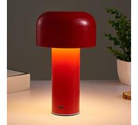 Jwthee Mushroom Lamp, Table Lamp with LED Light Beads, 3 Color Dimmable Bedside Lamps, Small Night Light for Bedroom Bedside Vanity, Home Decor Lamp (Red)