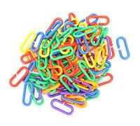 Jwthee Plastic Chain Links, Mix Color Rainbow DIY C Clips Chains Hooks Swing Climbing Cage Toys Bird Swing Climbing Chain Cage Toy Suitable for Sugar Glider Rat Parrot Bird