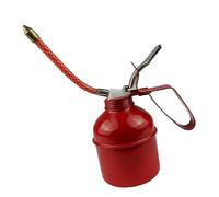 Jwthee Red Lever Style Oiler Can, Oil Can Pump Oiler Can Flexible Hose Oil Can Pump Hand Pump Oiler Can, Pump Oiler with Metal & Long Flex Spout (400ml)