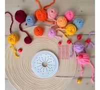 Jwthee Round Flower Knitting Loom Set, Small Weaving Loom Kit for Knitting Wool Flowers, Includes 2 Rings & 60 Pins, Easy Craft Tool for Socks, Hats & DIY Gifts (14cm/5.5in)