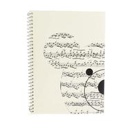 Jwthee Sheet Music Composition Notebooks,50 Pages Musical Notation Staff Notebook Music Manuscript Writing Paper Cute Music Clef notebook Black Piano (Yellow bear pattern)
