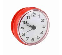 Jwthee Shower Clock with Suction Cup, Silent Non Ticking Battery Operated Bathroom Clock for Wall Mirror, Clear Red Digital Display (Aaa Battery Not Included)