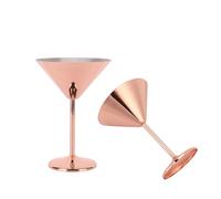 Jwthee Stainless Steel Martini Glasses, Set of 2 Cocktail Glasses Rose Gold Goblet for Champagne, Bar, Party