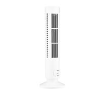 Jwthee Tower Fan for Bedroom, Oscillating Personal Desk Cooling Fan, Portable Standing Small Table Bladeless Fan with 2 Speeds for Bedroom, Bedside, Home, Office (White)