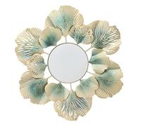 Jwthee Wall Mirror, Decorative Colorfast Ginkgo Leaf Wall Mounted Mirrors Modern Simple looking glass, Bathroom Wall Hanging Mirrorss for Bedroom Living Room Decor (A Type)