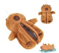 JWTRSVTY Capybara Plush Pencil Case, Capybara Plush Pencil Bag, Kawaii Cute Plush Capibara Pencil Case, Capybara Pen Bag, for Boy Girl Children Cute Stationery Supplies