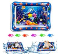 JWVGWV 2 Pack Upgraded 0.8MM Thickened Cat Water Mat with Fish, Interactive Cat Toy for Indoor Cats to Exercise, Cooling & Heating Water Bed Sensory Play Mat for Bored Adult Kitten Cats to Hunting