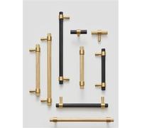 JWVIALEL Brass Cut Cross Knurl Pattern Kitchen Cabinet Handle T-Bar Drawer Wardrobe Pull Drop 1Pcs(CH016-BLB-192224)