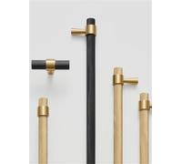 JWVIALEL Brass Diamond Cut Cross Knurl Pattern Cabinet Door Handle T-Bar Drawer Wardrobe Pull Drop 1Pcs(CH016-BLB-96130)