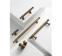 JWVIALEL Solid Brass Handle Ball Single Hole T-Shaped Retro Cabinet Wardrobe Long Handle 1Pcs(CH079-AB-96152)