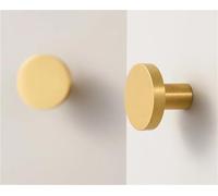 JWVIALEL Solid Brass Round Cabinet Knobs Circular Wall Clothes Single Hook 1Pcs(Hook 32mm)
